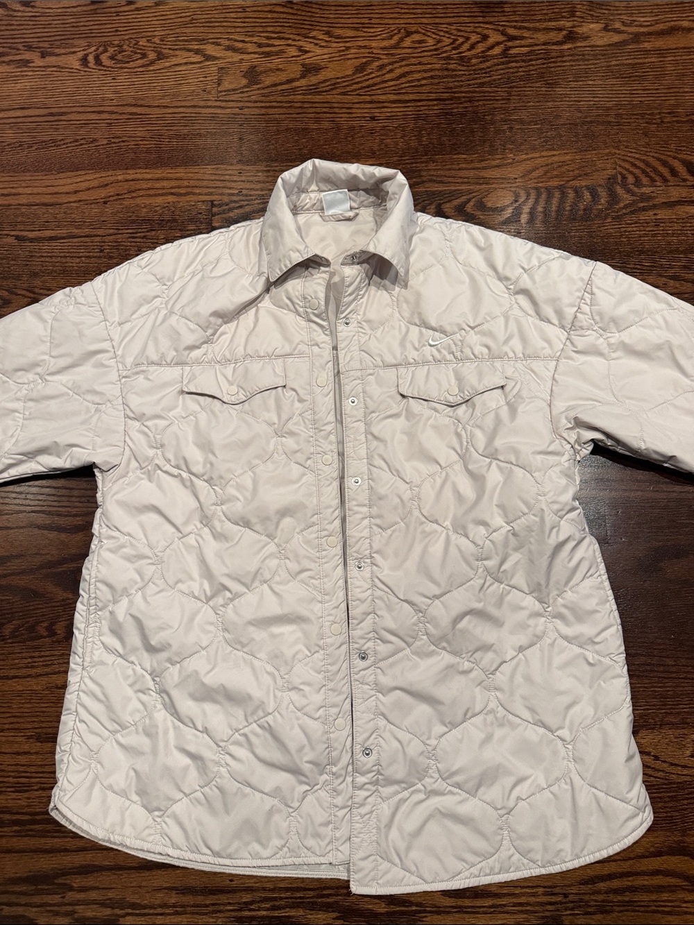 Nike Beige Quilted Trench-Style Jacket